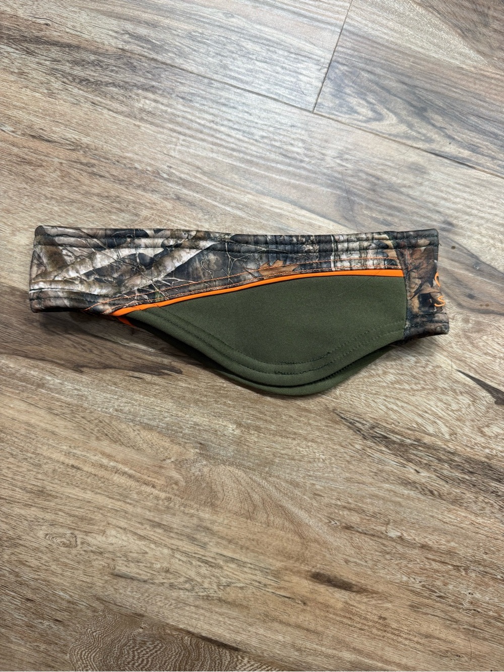 Bass Pro Shops Olive Green Camo Headband with Orange Trim